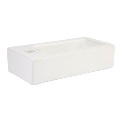 Cuba para Banheiro de Apoio Louça Retangular Suspensa Eco Branco 9x18x37 Addra