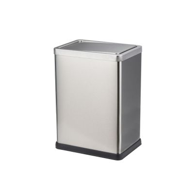 Lixeira Mattia 15 Litros Cinza Escovado Basc 18,6x36,9cm Casa&Ideia