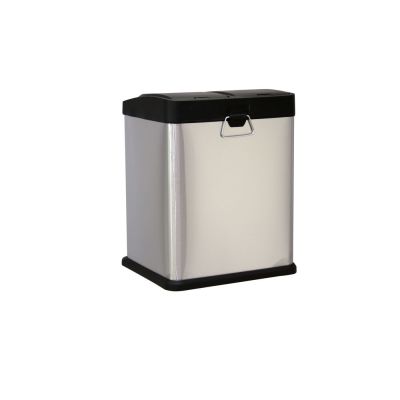 Lixeira Seletiva com Pedal 8L + 8L 26,5x39,5cm Inox Escovado Casa&Ideia