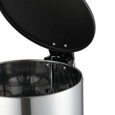 Lixeira com Pedal 30 Litros Nero Preto Inox Escovado 35x65cm Casa&Ideia