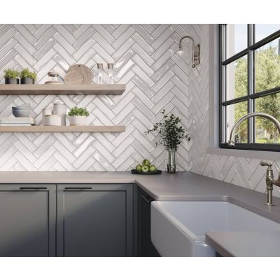 Revestimento de Parede Vivant Blanc Bold Brilhante Classe A 7x24,4cm Portobello