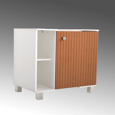Gabinete para Banheiro MDP Athenas Branco/Canela Móveis Sander