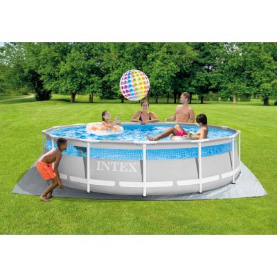 Piscina Armação Metal 12.706l Com Acessórios Cinza Intex