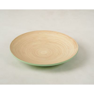 Sousplat de Bambu Metake Verde Fosco Redondo 33cm Casa&ideia