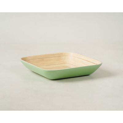 Bandeja Bambu Metake Verde Fosco Quadrada 30x30x5,5 Casa&ideia