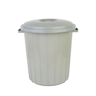 Lixeira Com Tampa Plástico Cinza Smoke 25l Casa&Ideia