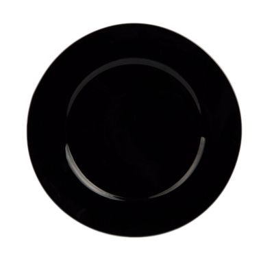 Prato Raso Preto Vidro 27cm Casa&ideia