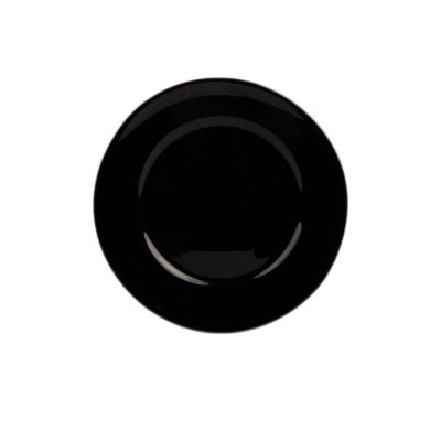 Prato Sobremesa Opaline Preto Vidro 19cm Casa&ideia