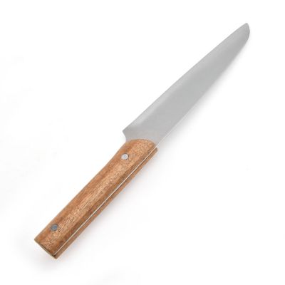 Faca de Cozinha com Cabo de Madeira Acacia Fosco Inox 33cm Casa&ideia