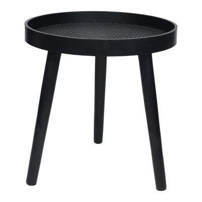 Mesa Lateral Luna 38x40cm Redondo Preto Diagonal