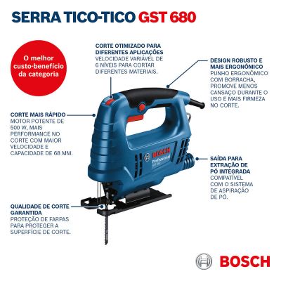 Serra Tico-tico 500w Gst 680 Azul Bosch