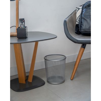 Lixeira Metal Redonda Office Line Prata 8,5L Ø 23x260cm