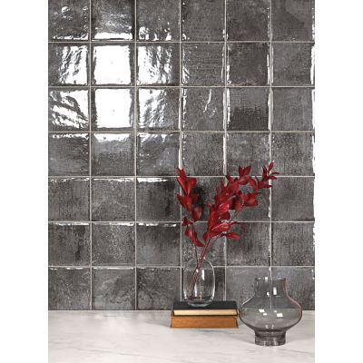 Porcelanato Parede Plain Obsidian Bold Brilhante 14,5x14,5 Portobello