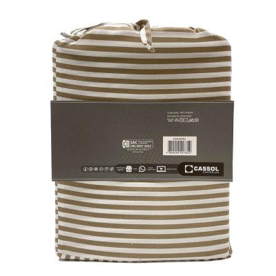 Jogo de Cama Solteiro 90x190cm Dreams Bege Listrado Diagonal