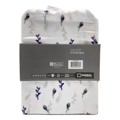 Jogo de Cama Queen Dreams Lavanda Retangular 158x198cm Diagonal