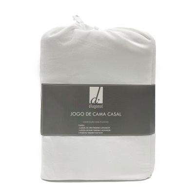 Jogo de Cama Casal 140x190cm Dreams Branco Retangular Diagonal