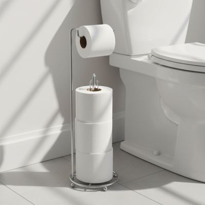 Papeleira de Chão 4 Peças Premium Cromado Arthi