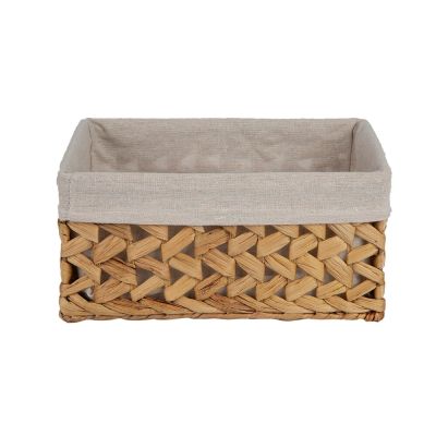 Cesta Decorativa Com Forro 30cm Natural Diagonal