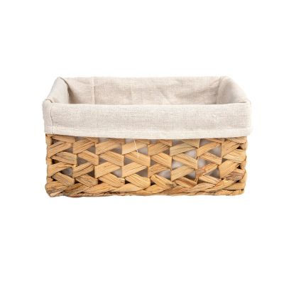 Cesta Decorativa Com Forro 26cm Natural Diagonal