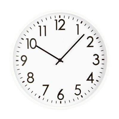 Relógio Parede 40cm Branco Redondo Diagonal