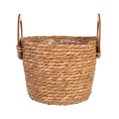 Cachepô Fibra Natural 23x23cm Natural Fascino