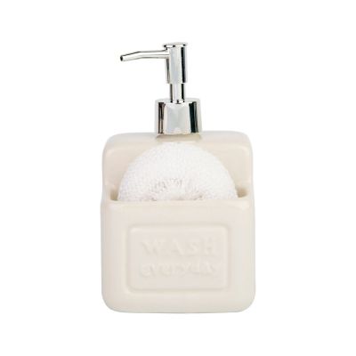 Porta Detergente Gres 10,3x10,5cm Branco Quadrado Casa&ideia