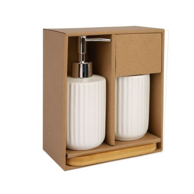 Kit para Banheiro 3 Peças Dolomita Branco Casa&ideia