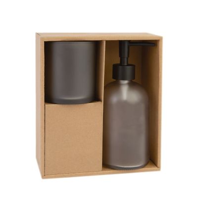 Kit para Banheiro 2 Peças Vidro Fosco Cinza Casa&ideia