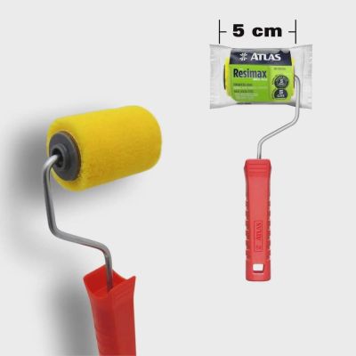 Rolo Pintura Lã Sintética 5cm Resimax  Amarelo Atlas