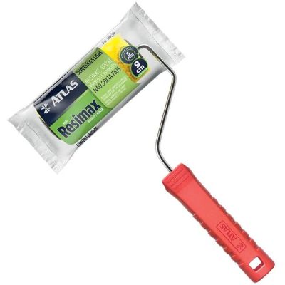 Rolo Pintura Lã Sintética 9cm Resimax Amarelo Atlas