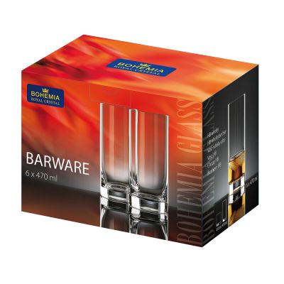 Jogo Copo Cristal 6 Peças 470ml Barware Transparente Bohemia