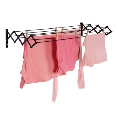 Varal de Parede 1,00m Sanfonado Preto Ferro Mor