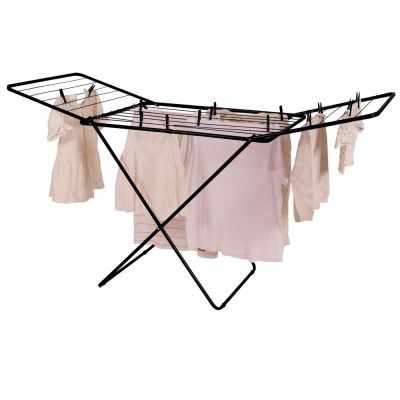 Varal de Chão 1,74m Maxi Preto Com Abas Mor