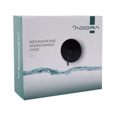 Misturador Base Monocomando para Chuveiro 1/2" Hygge Preto Addra