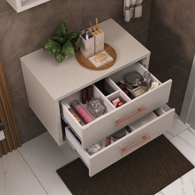 Gabinete para Banheiro MDF-MDP Lorena Nude 70cm C-Linea