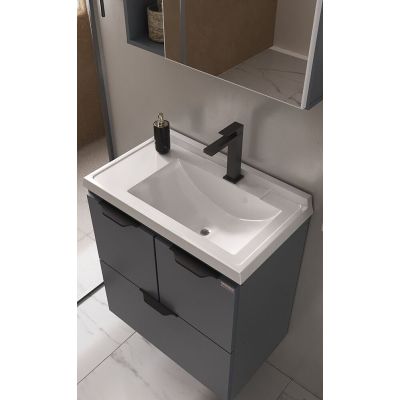 Gabinete para Banheiro MDF/MDP com Lavatório Luiza Chumbo 60cm C-Lina