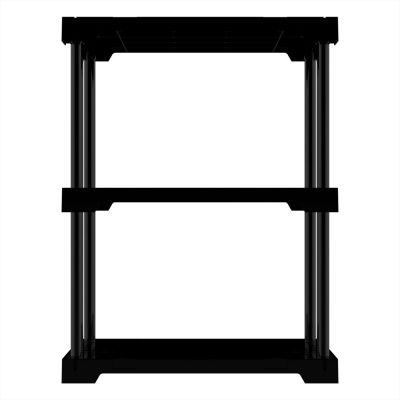Estante Plástico Poly Eco Preto 3 Prateleiras Grifit