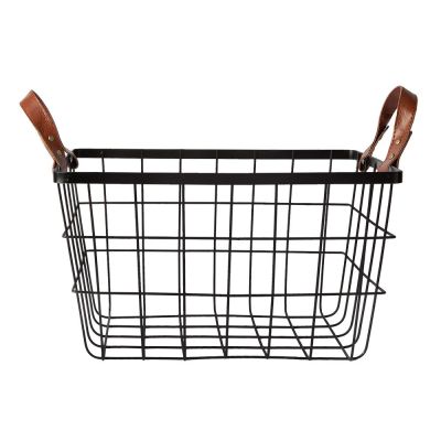 Cesto Org 35cm x 25,4cm Aramado Retang Preto Casa&Ideia