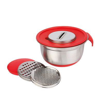 Bowl 21cm C/ Ralador e Tampa Inox Casa&Ideia