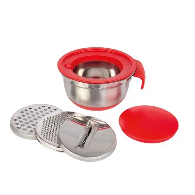 Bowl 17cm C/ Ralador e Tampa Inox Casa&Ideia