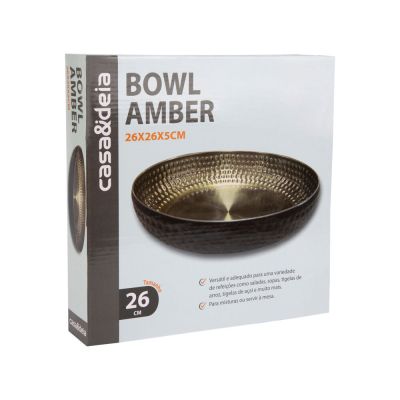 Bowl 26cm Amber Preto Dourado Casa&Ideia