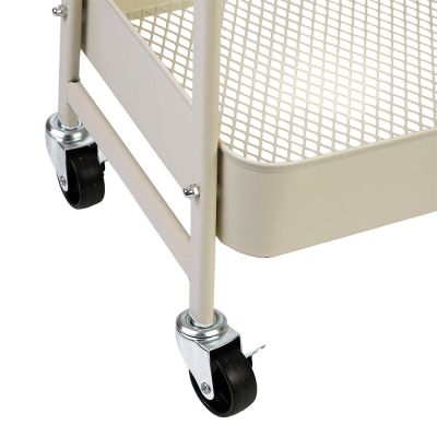 Carrinho Multiuso Organizador 3 Andares Off White Retangular Casa&ideia