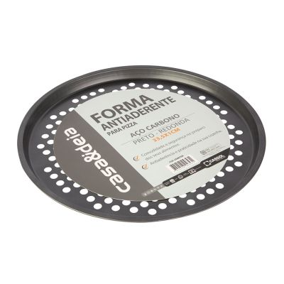 Forma Pizza Antiaderente 33,5x1cm Preto Casa&ideia