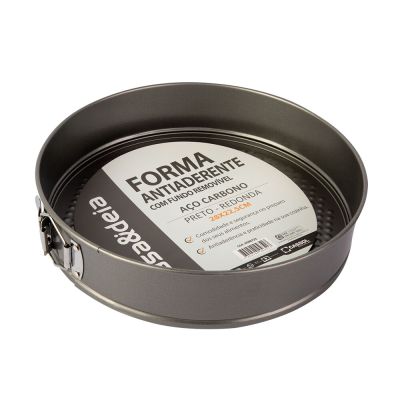 Forma Redonda Com Fundo Antiaderente Removivel Preto 28cm Casa&ideia