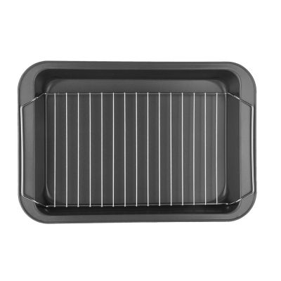 Forma Com Grelha Antiaderente Preto Retangular 37x25x5cm Casa&ideia