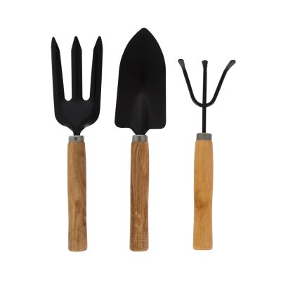 Kit Jardim 3pcs G Madeira Metal Preto .