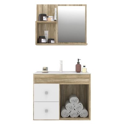 Kit Gabinete para Banheiro Suspenso MDF/MDP com Cuba Ariadna Cartagena 60cm Móveis Sander