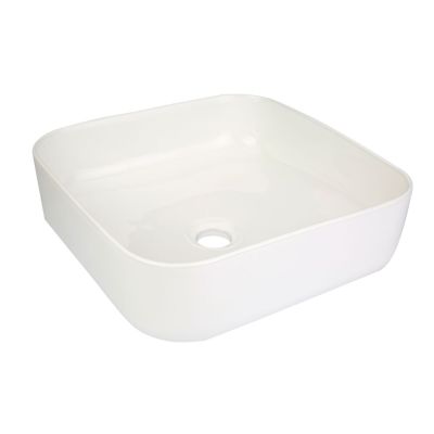 Cuba para Banheiro de Apoio Louça Quadrada Branca 39x14cm Viena Addra