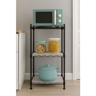 Estante Aço 73x30x30cm Madrid Preto 3prat Casa&Ideia