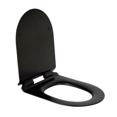 Assento Sanitário Termofixo Monaco com Queda Amortecida Preto Matte Addra